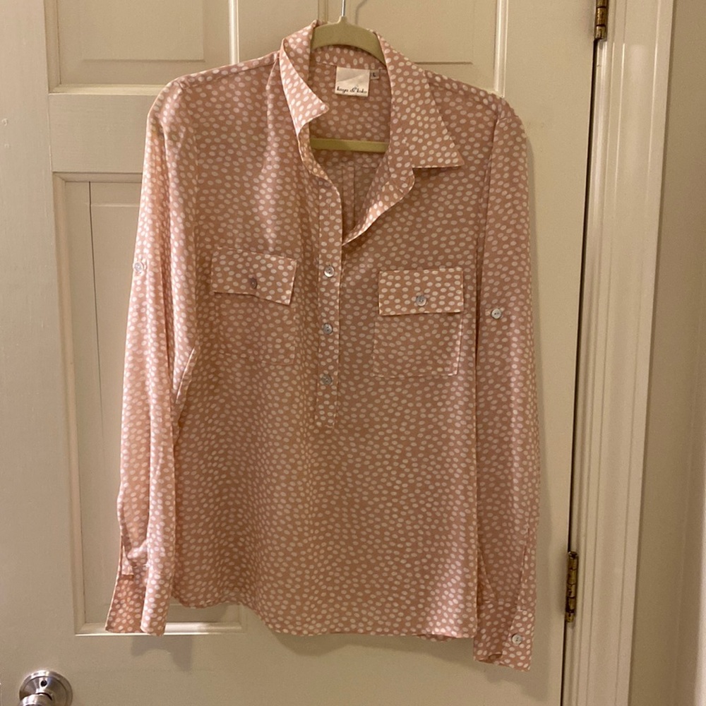 Blush and white Dress shirt - Sz L
